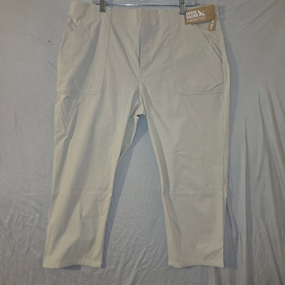 Eddie Bauer Horizon HR Crop Pants 18 Womens Pumice Beige UPF 50+ Water Resistant